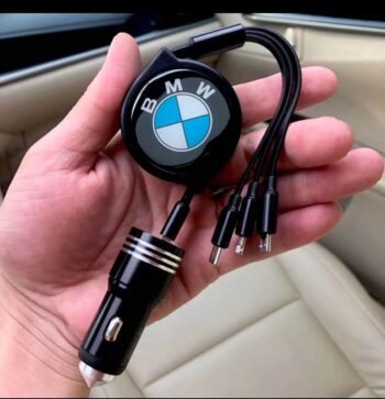 BMW Multi-Port Car Charger – Retractable Fast Charging Adapter
