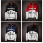 Marlboro-Style Windbreaker Jacket with Hood – Unisex
