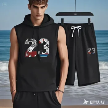 Brand  Summer Men's Two Piece Set CasualT-Shirt and Shorts Set Mens Sports Suit Fashion Short Sleeve Tracksuit Hooded T-shirt