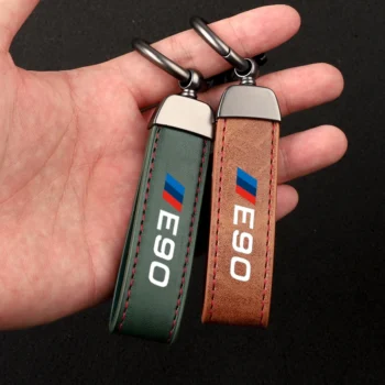 Luxury Leather Lanyard Keychain Car Key Ring Jewelry for Bmw  e90 with logo Car Accessories