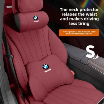 For BMW New 3 5 7 Series 1 Series X1X2X3X4X5X6 Car Headrest Imported Nappa Leather Neck Pillow