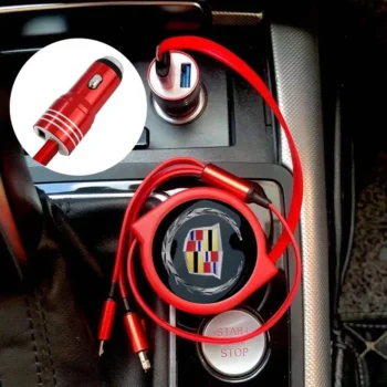 3 in1 Mobile Phone Car Fast Charging Cable for Cadillac ATS BLS CT4 CT5 CT6 CTS ESCALADE EXT SLR SLS SRX STS XLR XT4 XT5 XT6 XTS