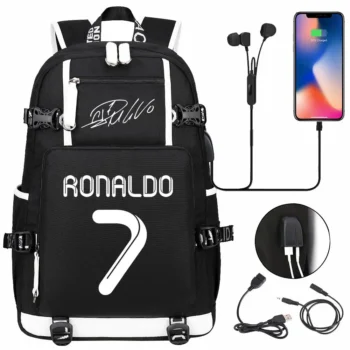 Teenagers Schoolbags Football Star CR7 Student Mochila Boys Girls Back To School Book Bags Women Men Laptop Travel USB Backpack