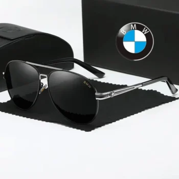 BMW logo Fashion Style Polarized Sunglasses for Men Protection Driving Glasses Sporty Wrap Retro Aviator  Sun Glasses Gift Box