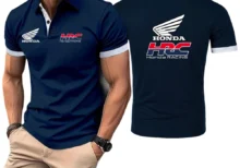2025 Honda racing Men's New Summer Cotton Breathable Comfortable Polo Shirt Casual Solid Color Slim Fit Fashion Tops Clothing